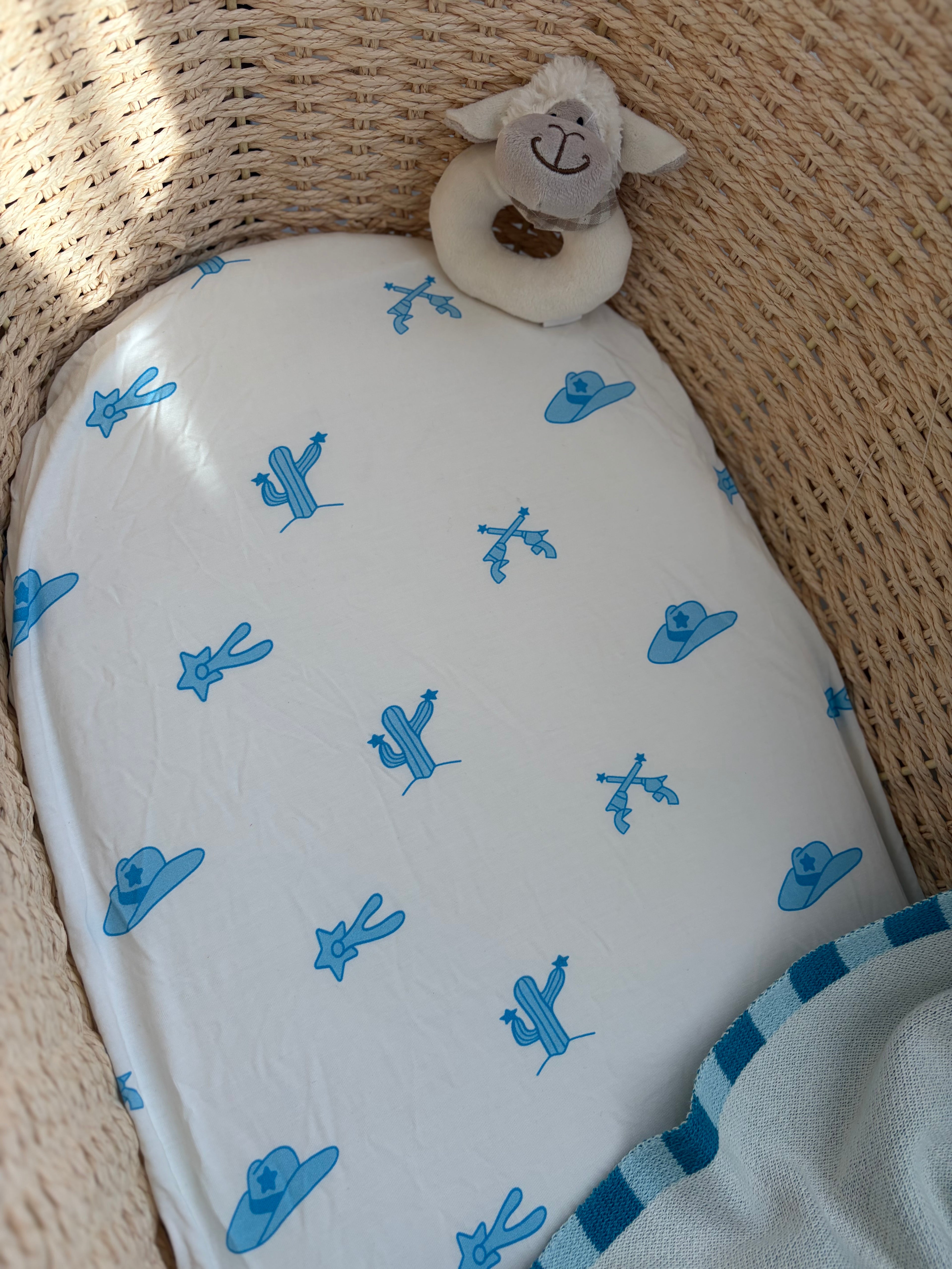 PRE-ORDER — Wild West Bamboo Bassinet Sheets