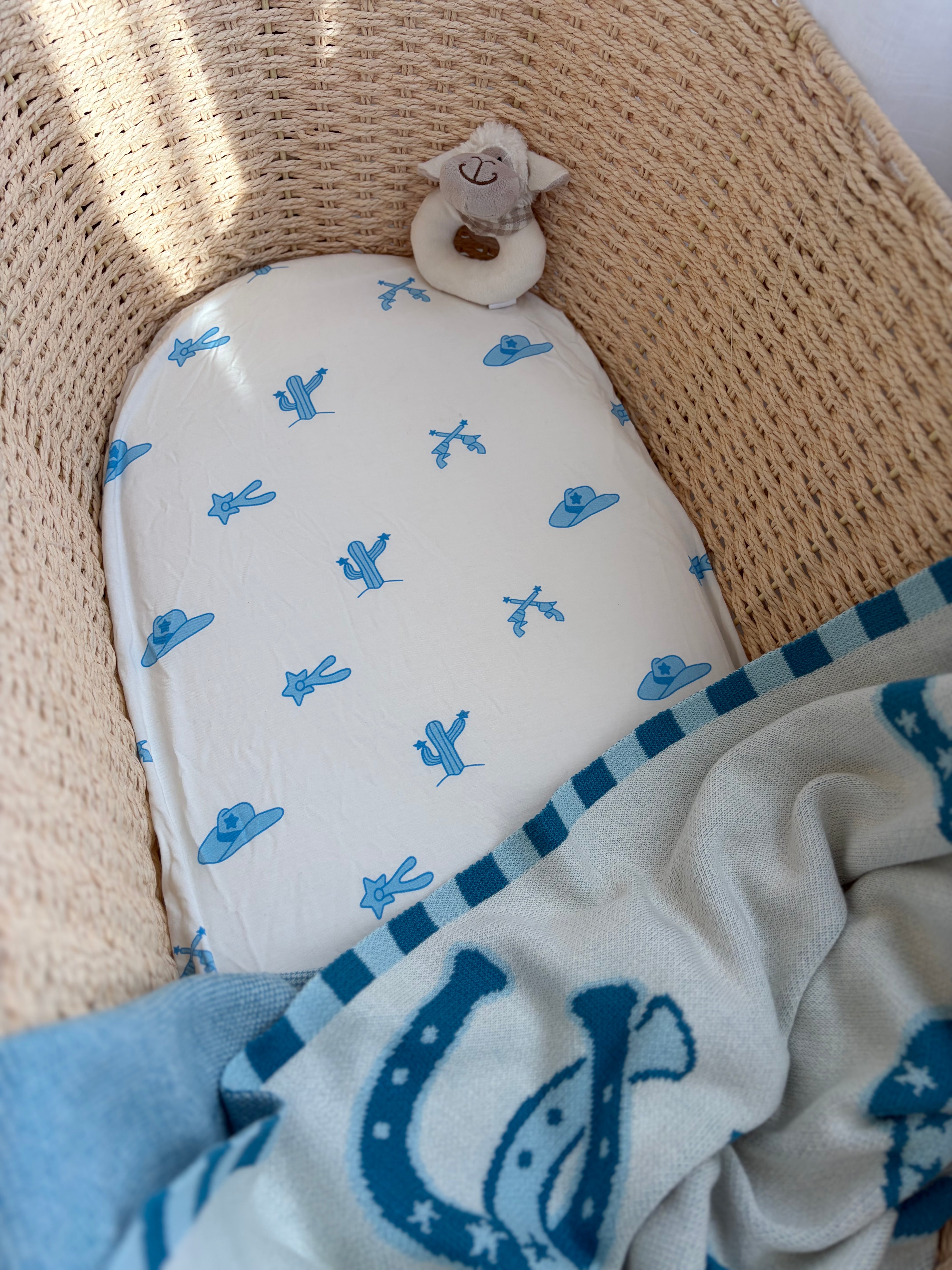PRE-ORDER — Wild West Bamboo Bassinet Sheets