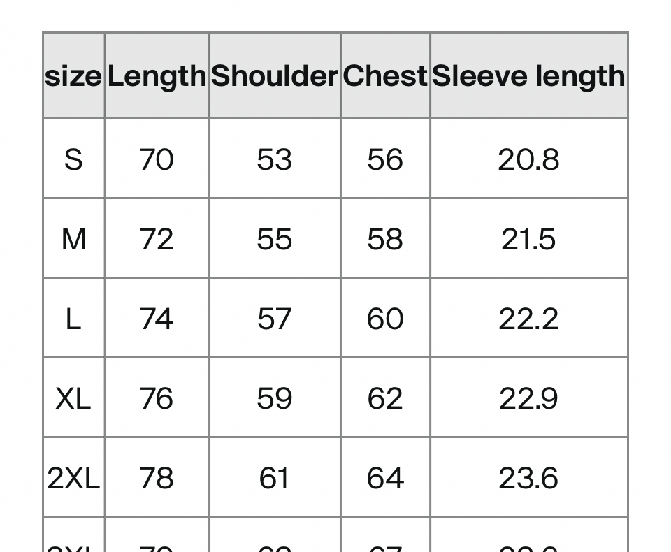 Measurements are in cm 